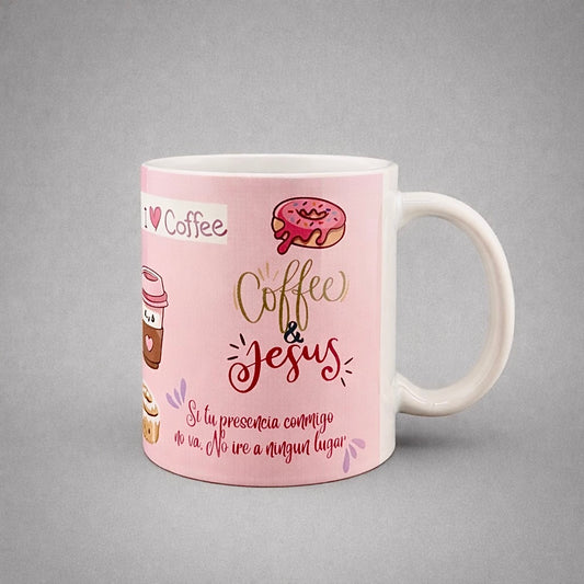 Taza Coffee & Jesus – Ilustrada – 12 oz