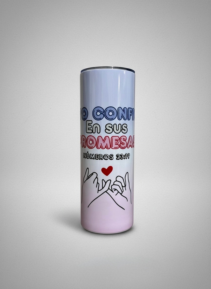 Vaso 20 oz “Yo confío en sus promesas” – Fe y Esperanza en Cada Día - Cristo vive 