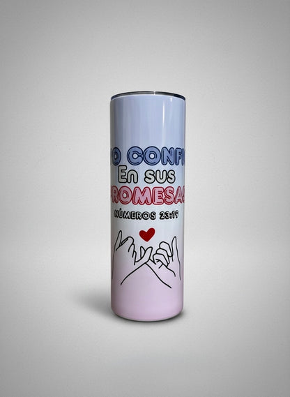 Vaso 20 oz “Yo confío en sus promesas” – Fe y Esperanza en Cada Día - Cristo vive 