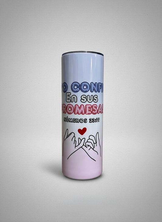 Vaso 20 oz “Yo confío en sus promesas” – Fe y Esperanza en Cada Día - Cristo vive 
