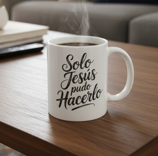 Taza Cristiana “Solo Jesús Pudo Hacerlo” – Edición Inspiracional