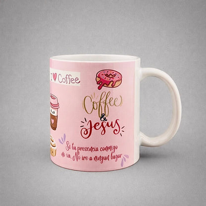 🎁 Taza Coffee & Jesus 12 oz – Regalo Cristiano con Versículos Bíblicos (100% off)