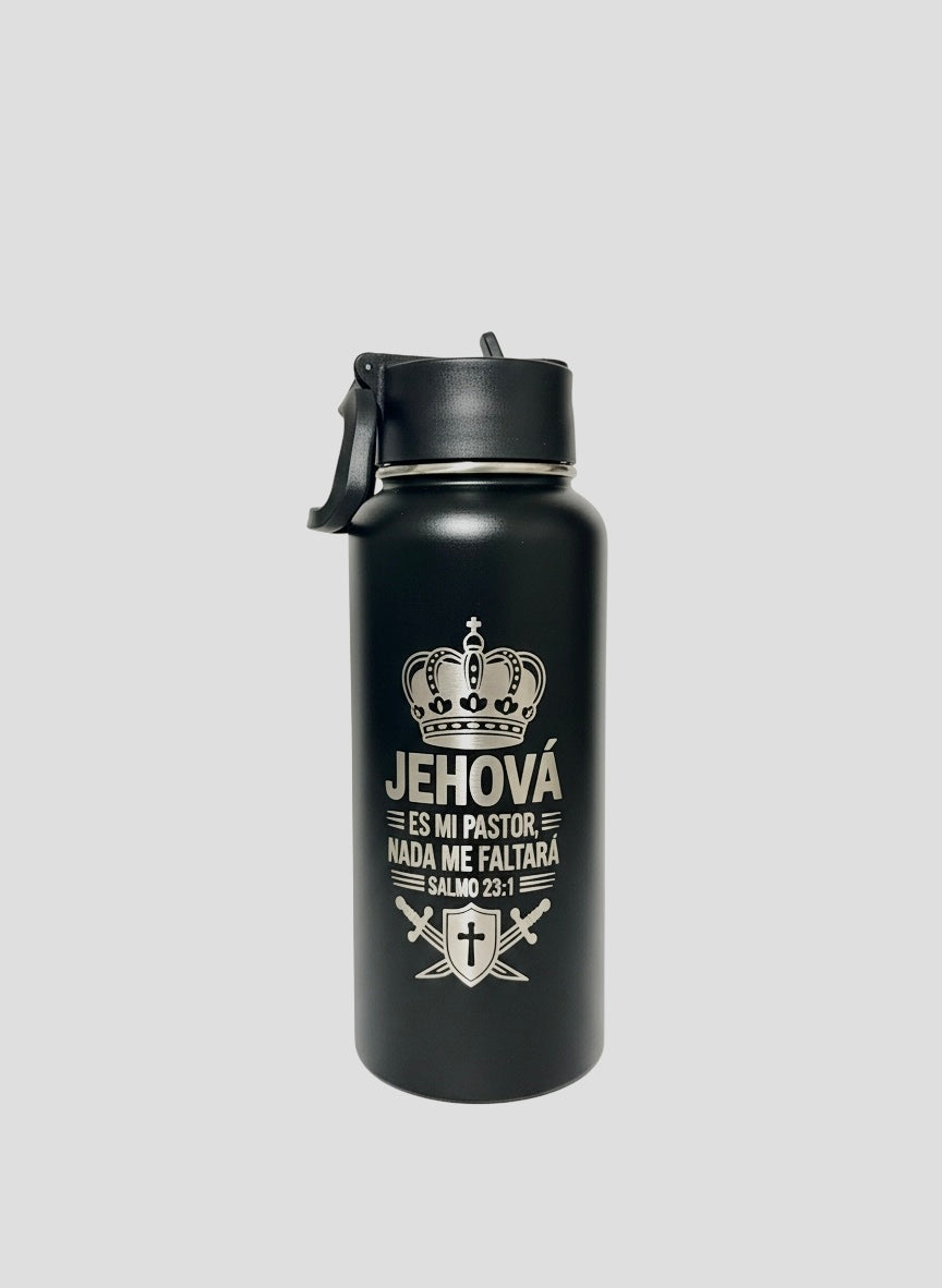 Botella Térmica Cristiana 30 oz “Jehová es mi Pastor” – Salmo 23:1 | Acero Inoxidable - Cristo vive 