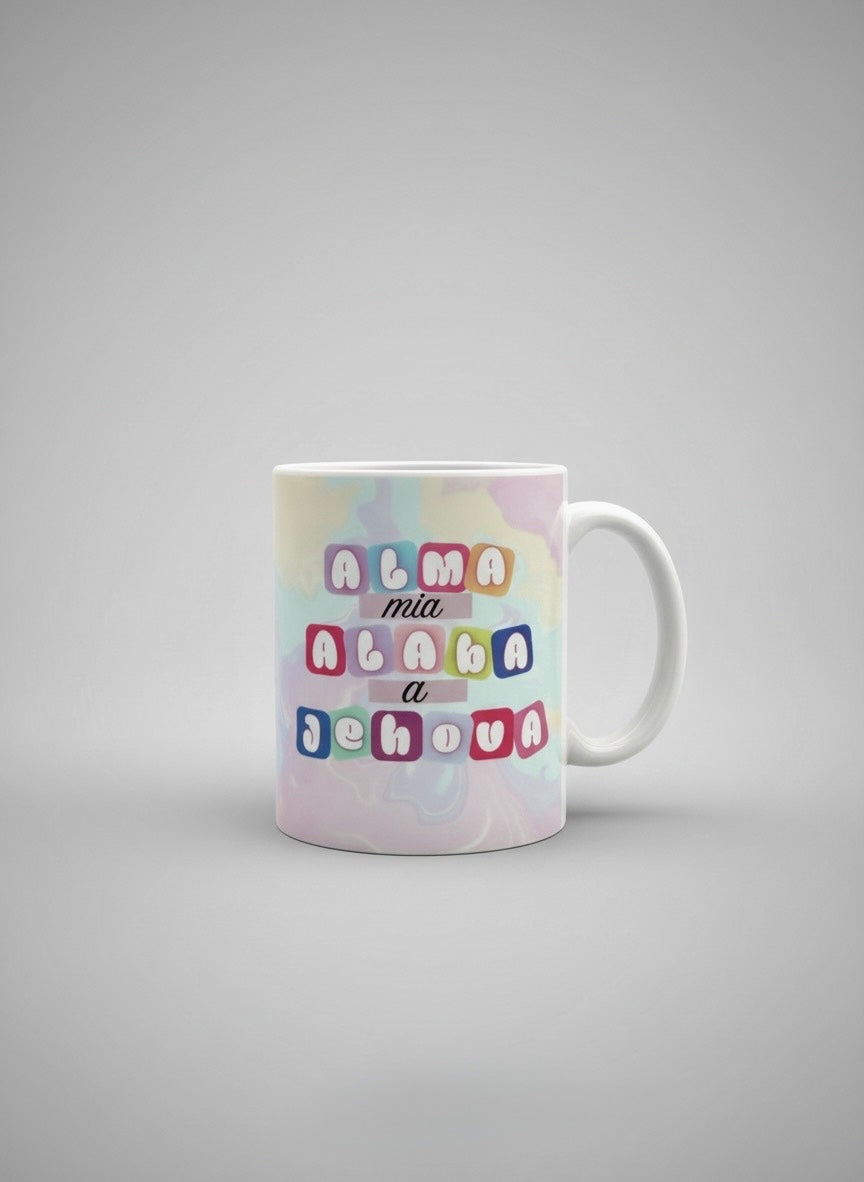 Taza 11 oz “Alma mía, alaba a Jehová” – Gratitud y Fe en Cada Día - Cristo vive 