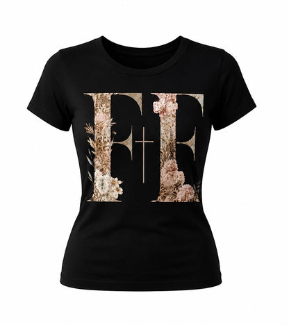 Camisa regular “FE” Floral Cristiana – Beige & White Edition (copia)