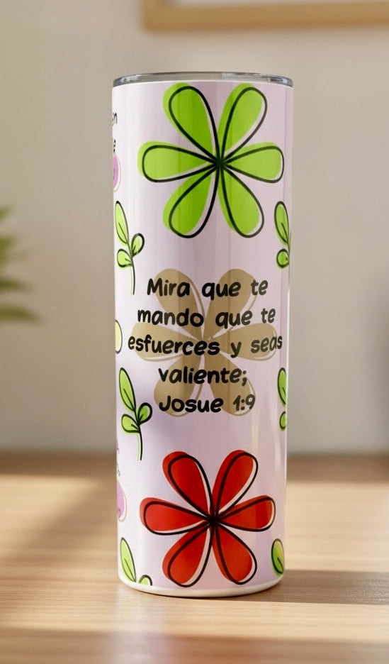 Vaso Térmico 20oz – Mira que te mando que te esfuerces (Josué 1:9, Edición Femenina)