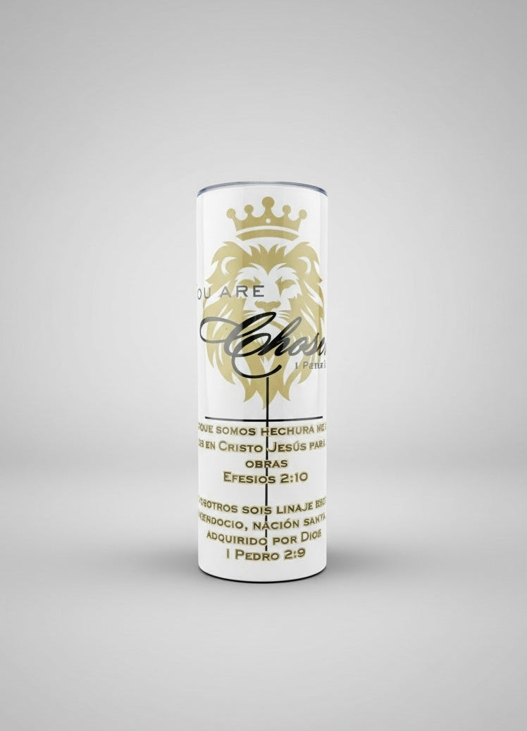 Tumbler “You Are Chosen” – 20oz | Diseño Cristiano Inspirado en 1 Pedro 2:9 - Cristo vive 