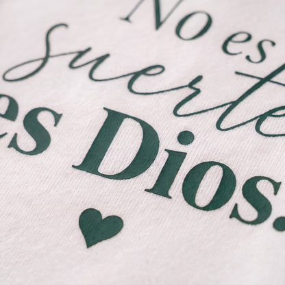Hoodie Cristiano "No es suerte, es Dios" | Sudadera con Capucha Blanca | Unisex