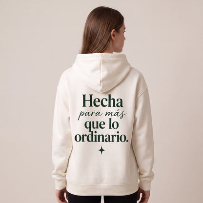 Hoodie Cristiano "Hecha para más que lo ordinario" | Sudadera con Capucha Blanca | Unisex