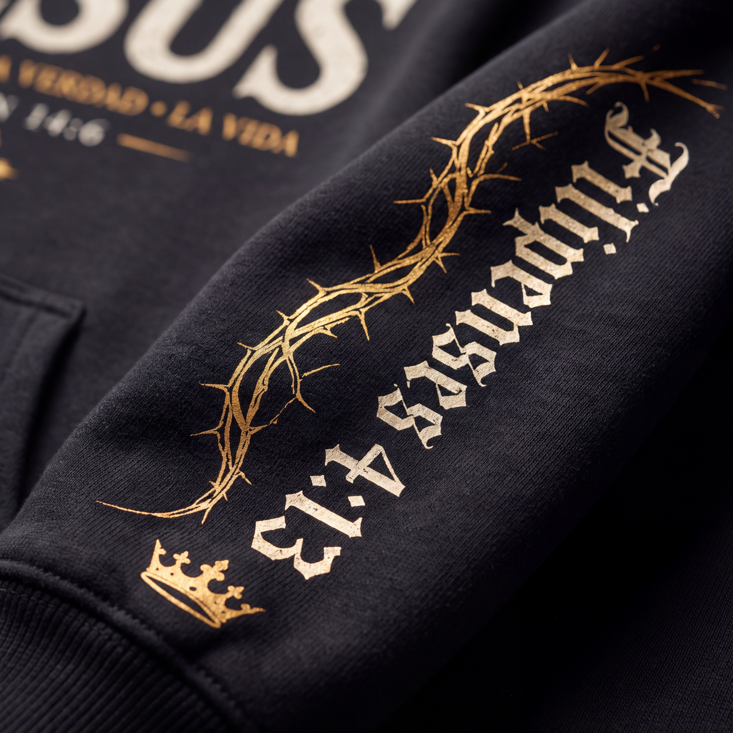 Hoodie Cristiano Jesus El Camino La Verdad y La Vida Juan 14:6 - Sudadera con Capucha Negra