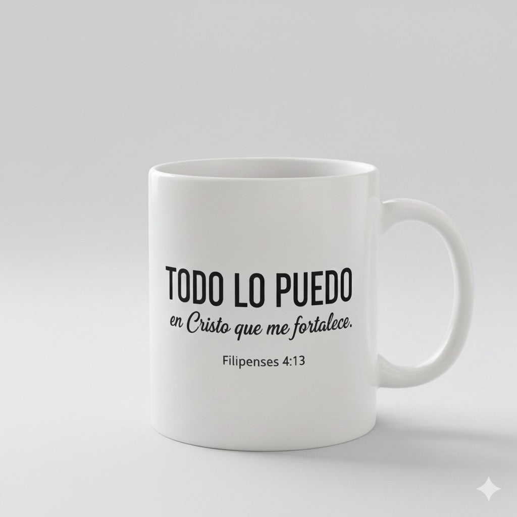 Taza “Todo lo puedo en Cristo” – Filipenses 4:13 - Cristo vive 