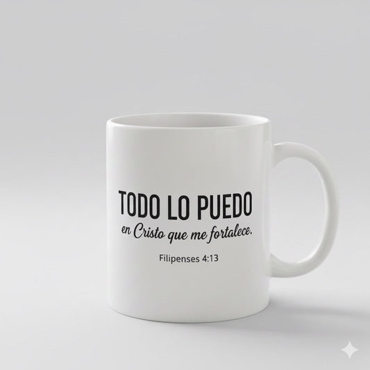 Taza “Todo lo puedo en Cristo” – Filipenses 4:13 - Cristo vive 