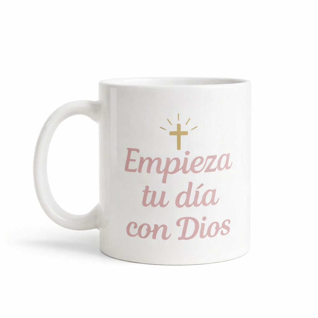 Taza “Empieza tu día con Dios” – 12 onzas  Descripción: - Cristo vive 