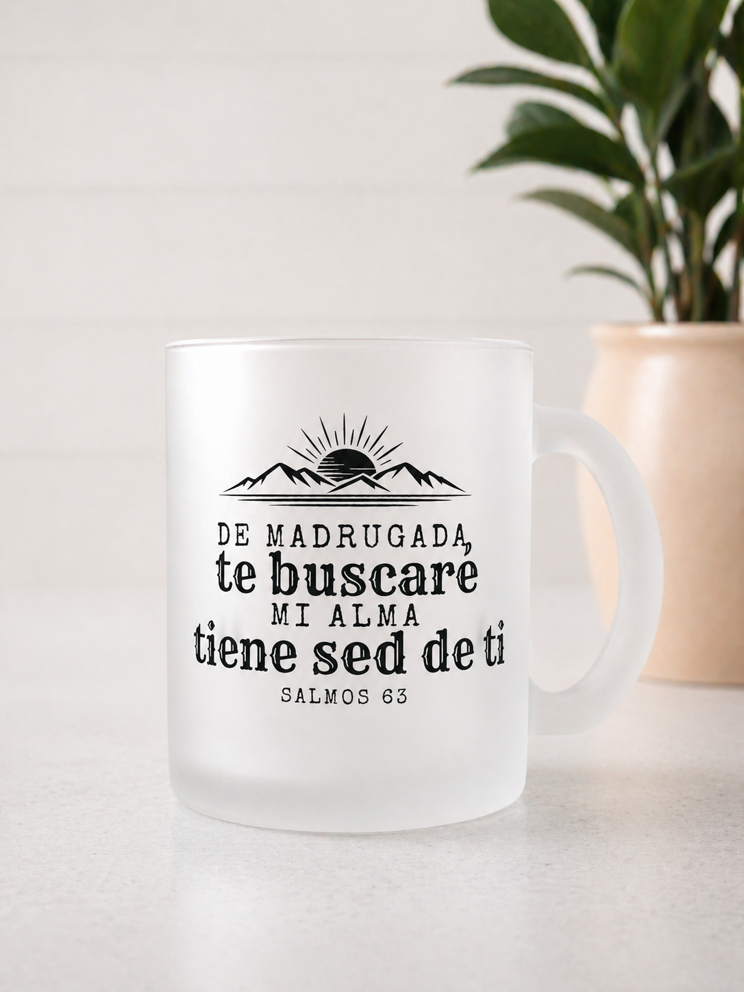 Taza Cristiana Frosted – “De madrugada te buscaré” | Salmos 63 | 11 oz