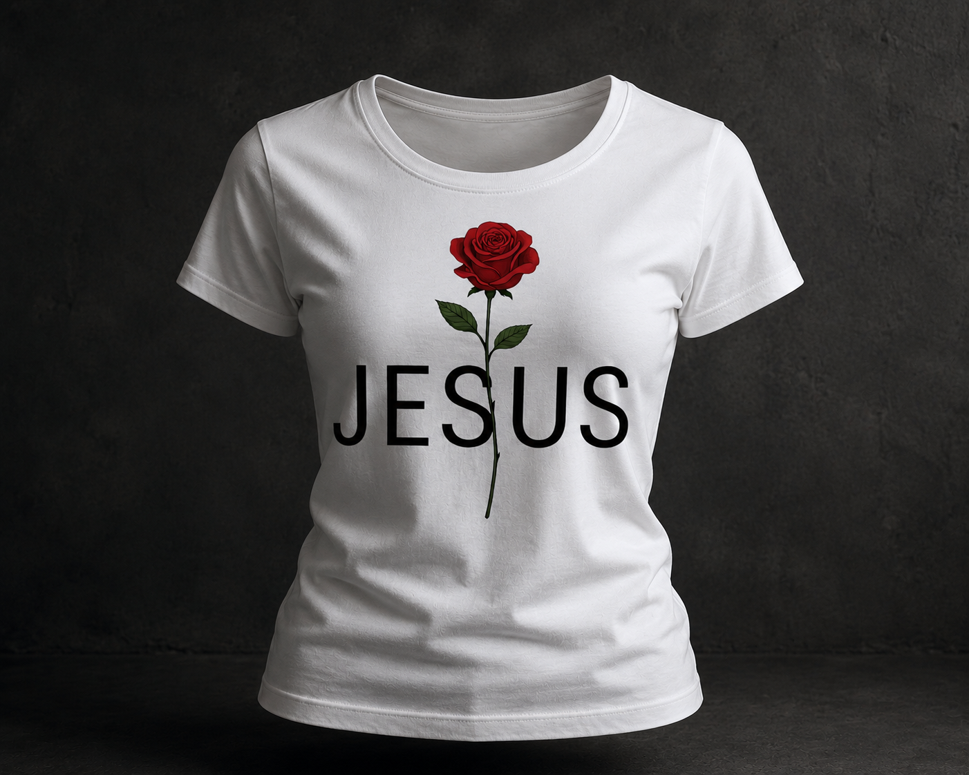 Camisa regular 'JESUS' Rosa Roja – Diseño Floral Cristiano (copia)