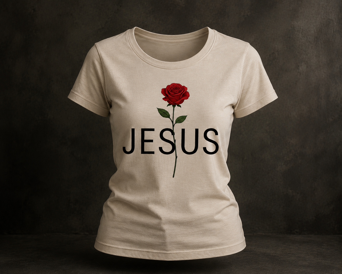 Camisa regular 'JESUS' Rosa Roja – Diseño Floral Cristiano (copia)