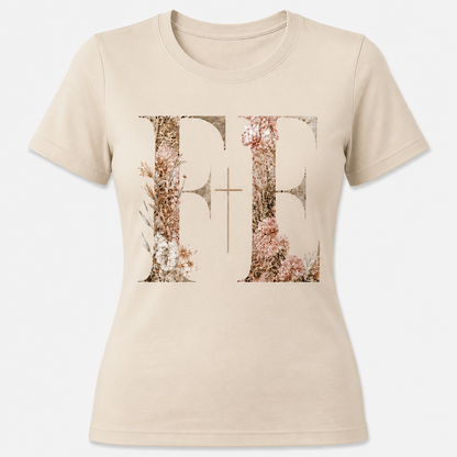 Camisa regular “FE” Floral Cristiana – Beige & White Edition (copia)