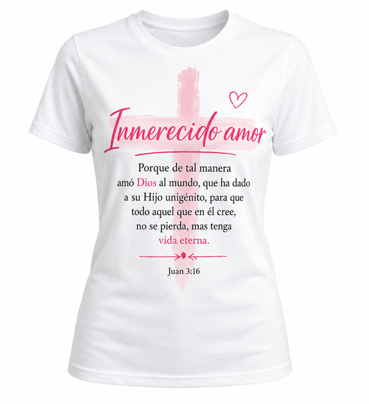 Camiseta regular, Inmerecido Amor – Juan 3:16 (copia)
