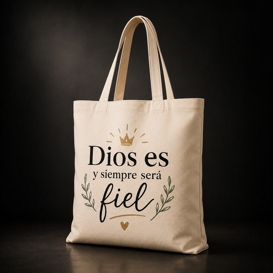 Bolsa de Lona Cristiana, Dios es y siempre será fiel.
