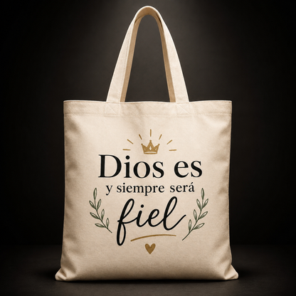 Bolsa de Lona Cristiana, Dios es y siempre será fiel.