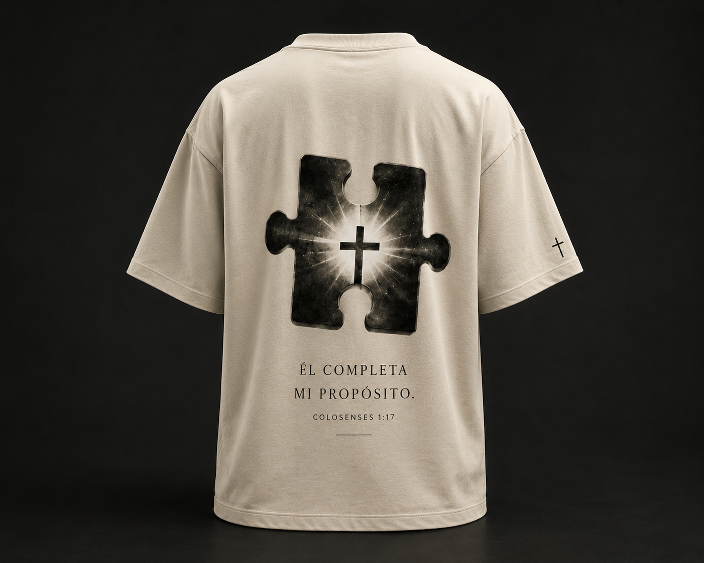 T-Shirt Oversize Cristiana – Incompleto Sin Él | Colosenses 1:17