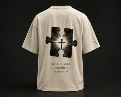 T-Shirt Oversize Cristiana – Incompleto Sin Él | Colosenses 1:17