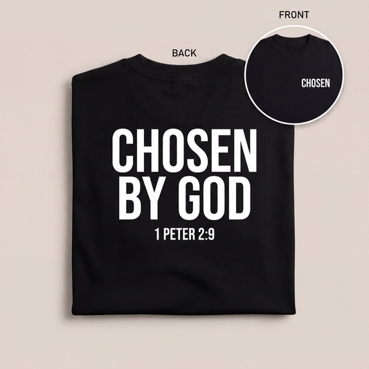Camisa Oversize Cristiana 'Chosen By God' – 1 Pedro 2:9