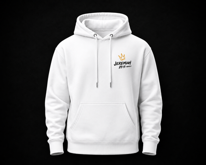 Hoodie Cristiano Jeremias 29:11 - Sudadera con Capucha Blanca