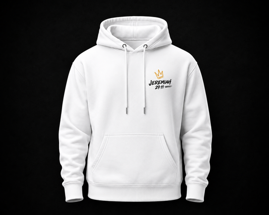 Hoodie Cristiano Jeremias 29:11 - Sudadera con Capucha Blanca