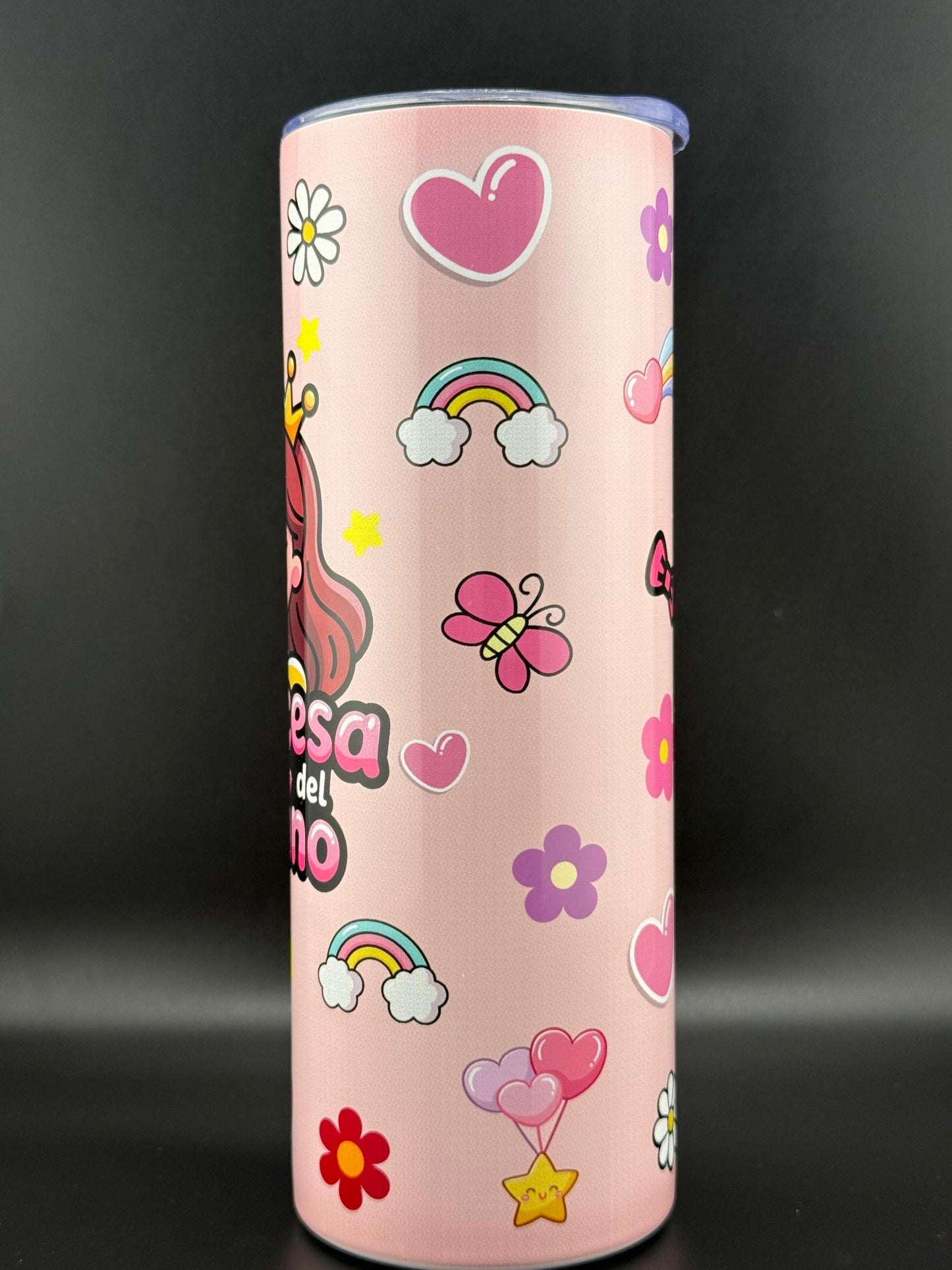 Vaso Térmico 20oz – Princesa del Reino (Rosa, Azul y Violeta)