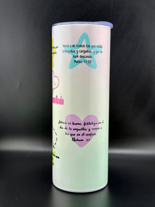 Vaso Térmico Cristiano 20oz – “Escrito Está” con Versículos Bíblicos