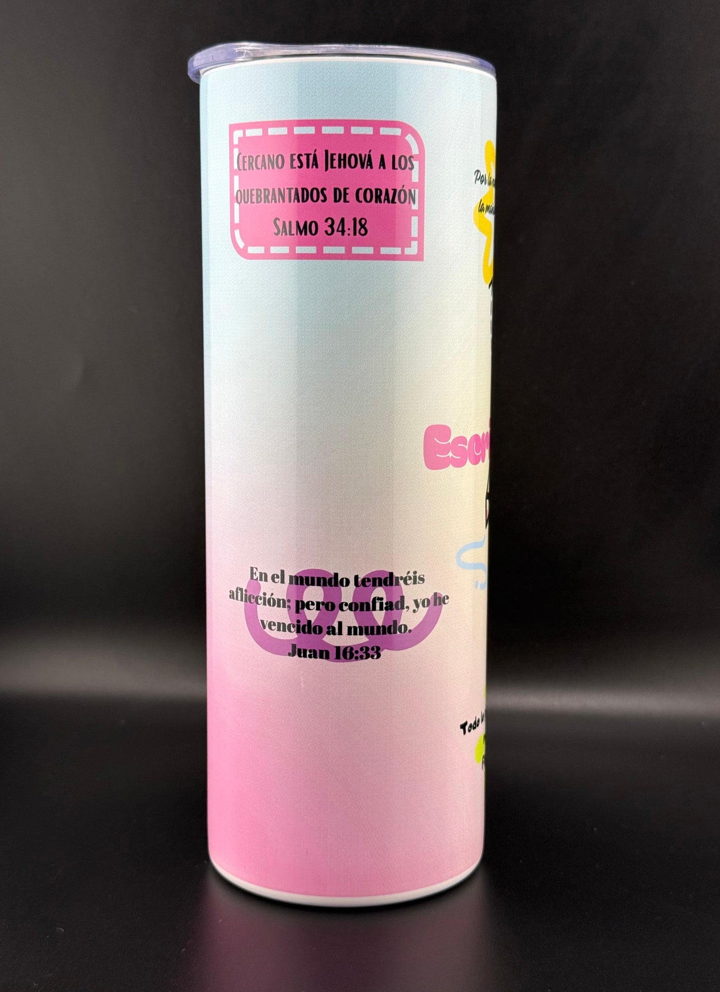 Vaso Térmico Cristiano 20oz – “Escrito Está” con Versículos Bíblicos