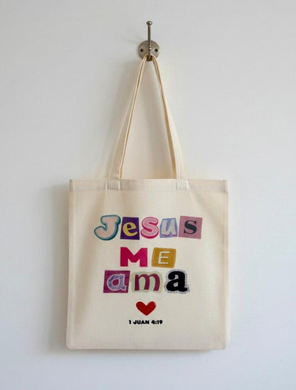 Tote Bag “Jesús Me Ama” – 1 Juan 4:19
