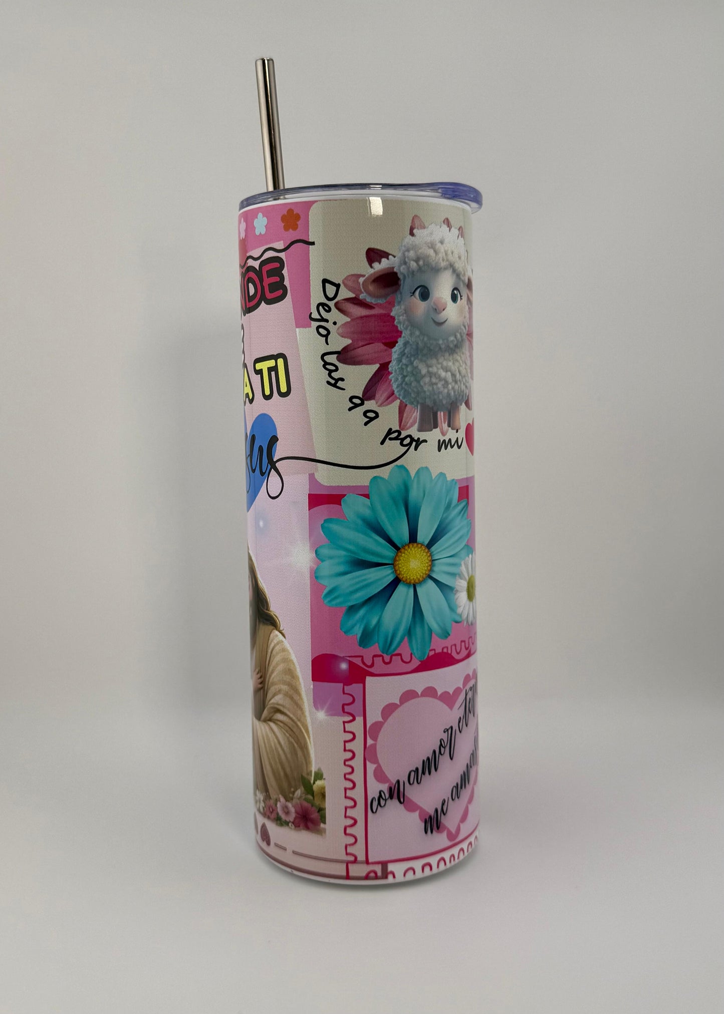 Tumbler 20 oz A dónde iré sino a ti Jesús – Diseño cristiano rosa - Cristo vive 