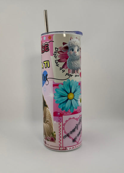 Tumbler 20 oz A dónde iré sino a ti Jesús – Diseño cristiano rosa - Cristo vive 