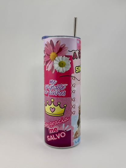 Tumbler 20 oz A dónde iré sino a ti Jesús – Diseño cristiano rosa - Cristo vive 