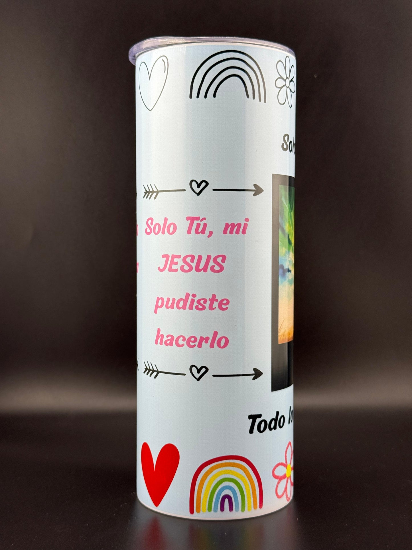 Vaso de Resina y sublimado 20oz – Solo Tú, mi Jesús, pudiste hacerlo (Brilla en la oscuridad)