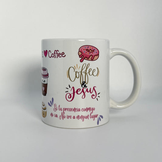 Taza Coffee & Jesus – Ilustrada – 12 oz - Cristo vive 