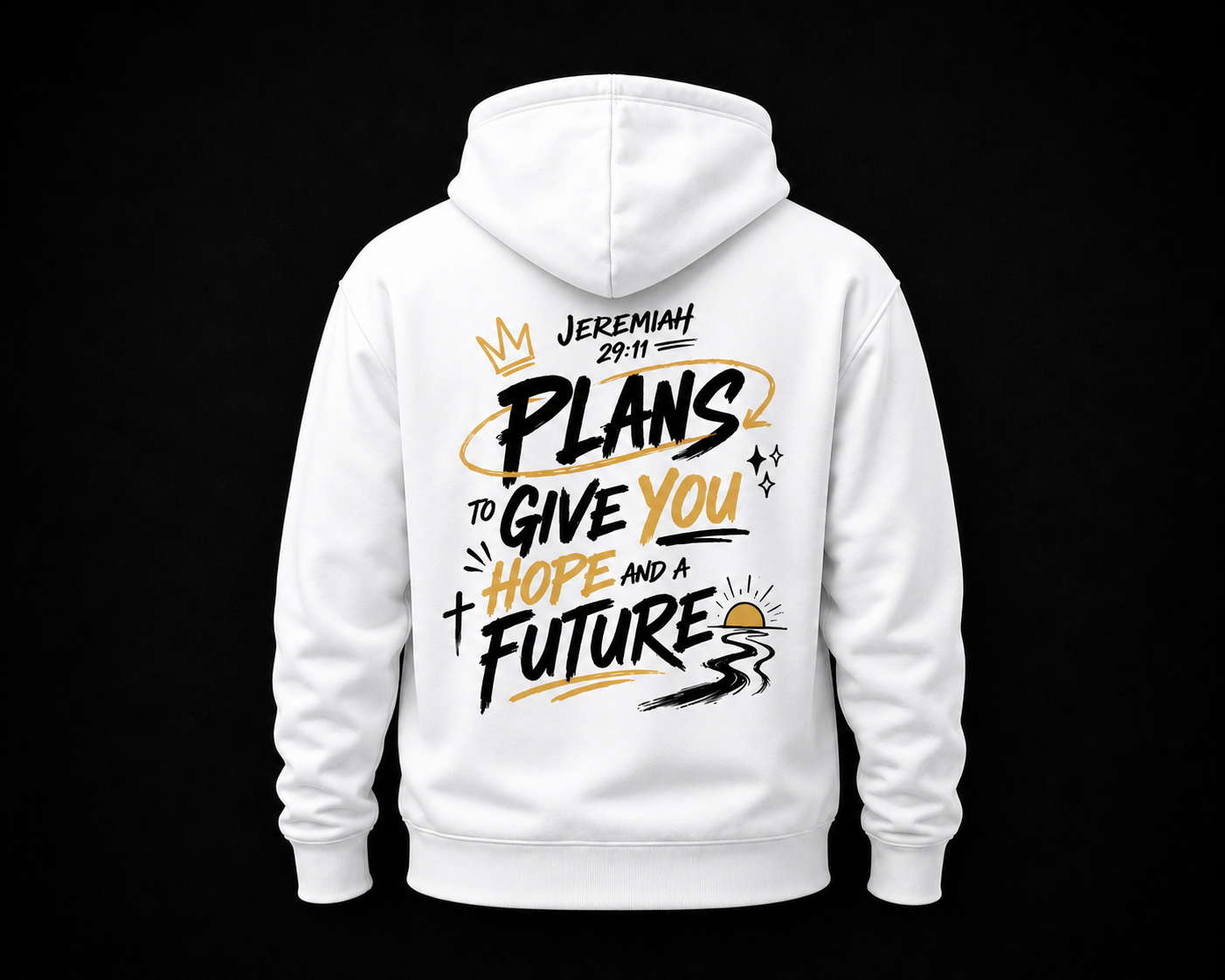 Hoodie Cristiano Jeremias 29:11 - Sudadera con Capucha Blanca