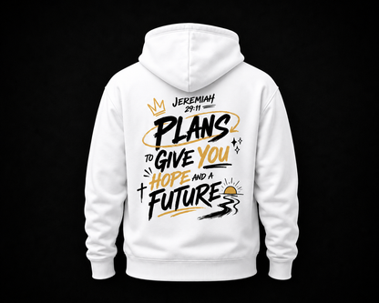 Hoodie Cristiano Jeremias 29:11 - Sudadera con Capucha Blanca