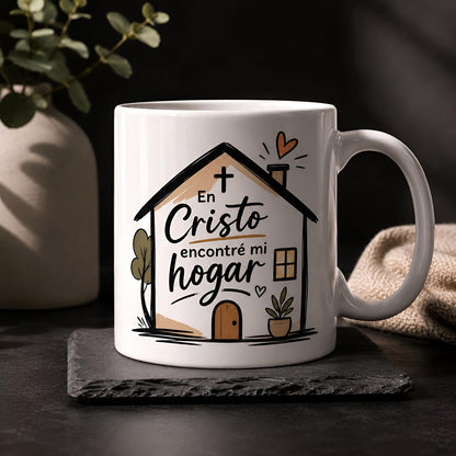 Taza Cristiana – En Cristo Encontré Mi Hogar | Taza de Cerámica 11 oz