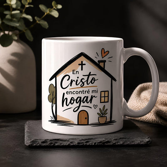 Taza Cristiana – En Cristo Encontré Mi Hogar | Taza de Cerámica 11 oz