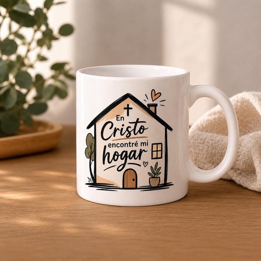 Taza Cristiana – En Cristo Encontré Mi Hogar | Taza de Cerámica 11 oz
