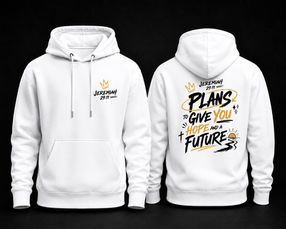 Hoodie Cristiano Jeremias 29:11 - Sudadera con Capucha Blanca